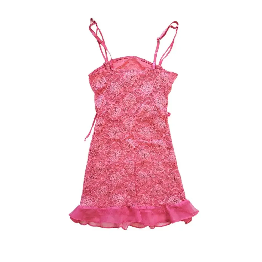 Y2k Victoria's Secret Slip Dress Pink Lace Coquette - XS